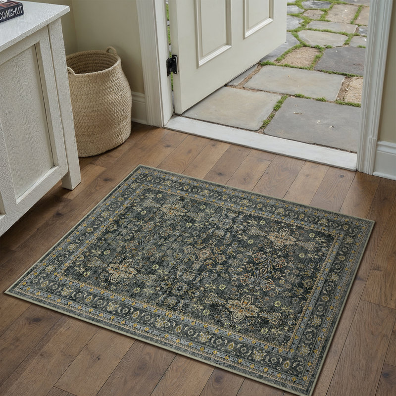 Kellems Vintage Machine Washable Area Rugs For Living Room With Non-Slip Backing, Rectangle 2' x 3'
