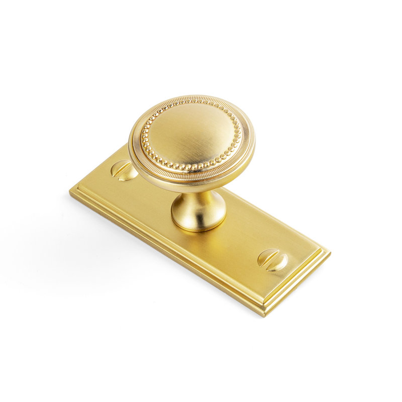 1 1/3" Mushroom Knob With Backplate(G015), Brushed Gold