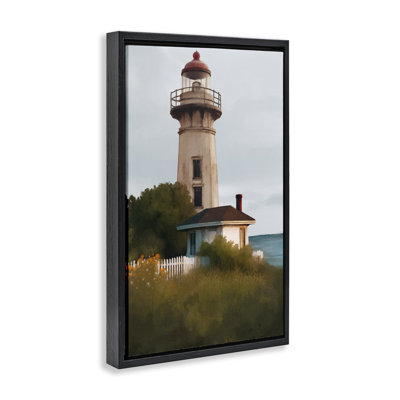 Scenic Summer Lighthouse View Floating Frame, design by Elizabeth Medley