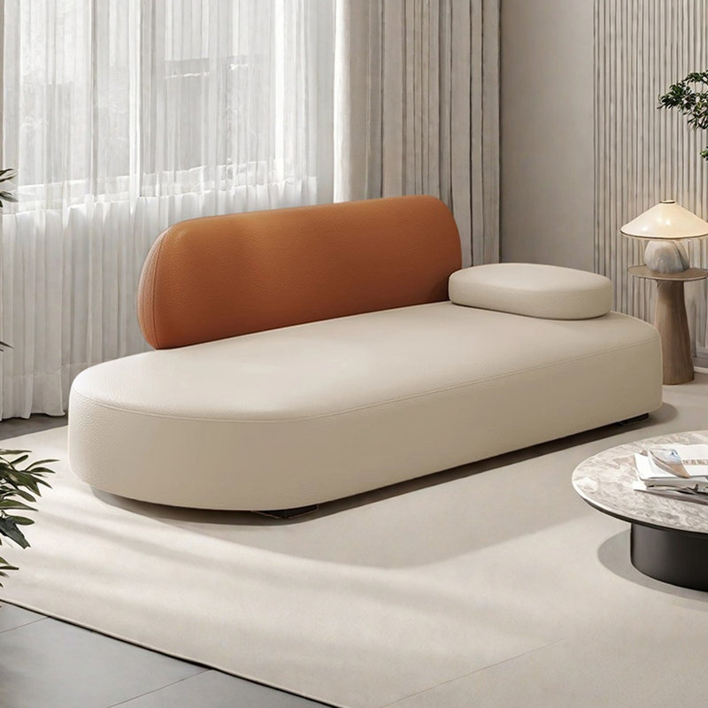Méridiennes d'intérieur avec appui-tête mobile Finck, Face à la droite, Brun / Beige