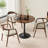 Walnut+Black Round Solid Wood Dining table-118760529