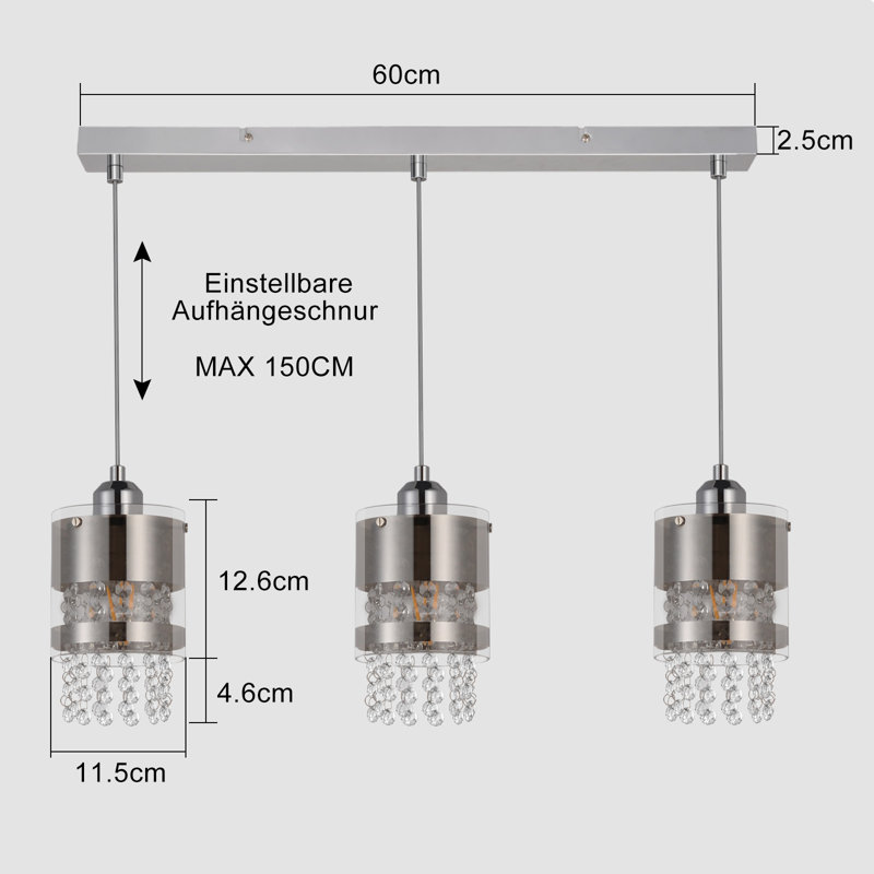 Rosdorf Park 1-Light Crystal Drum Pendant