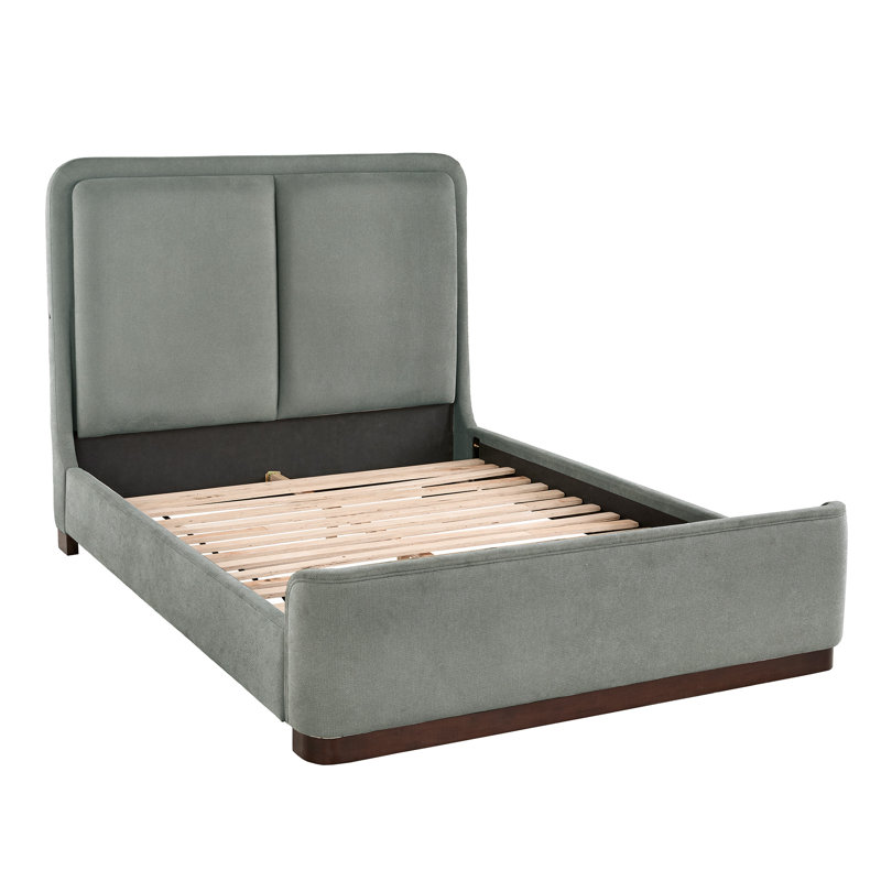 Lit plateforme tapissier en tissu Ingomber , Grand, Bleu