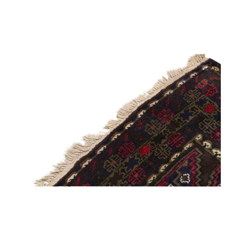 Hand-Knotted High-Quality Area Rug in Merlot/Black