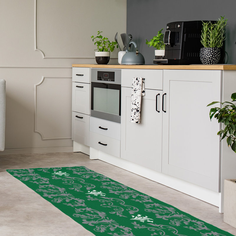 Tapis de couloir vert
