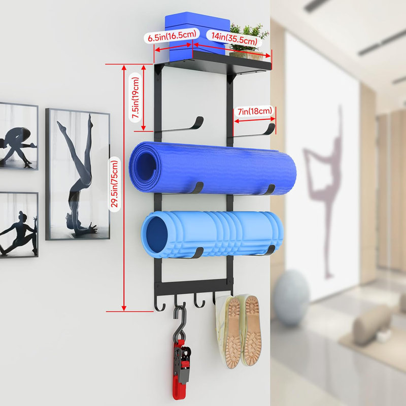 Support mural pour tapis de yoga