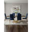 Faux Marble Top Metal Base Dining Table