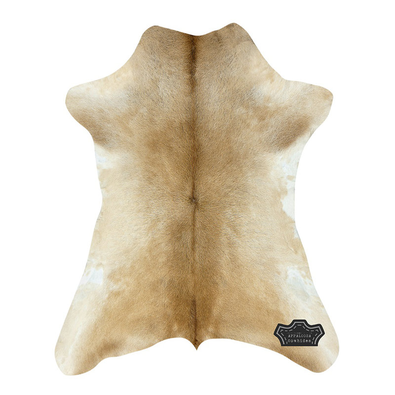 Cuir de veau 100% miel véritable 3 pi x 2 pi - Accent bohème chic naturel de luxe