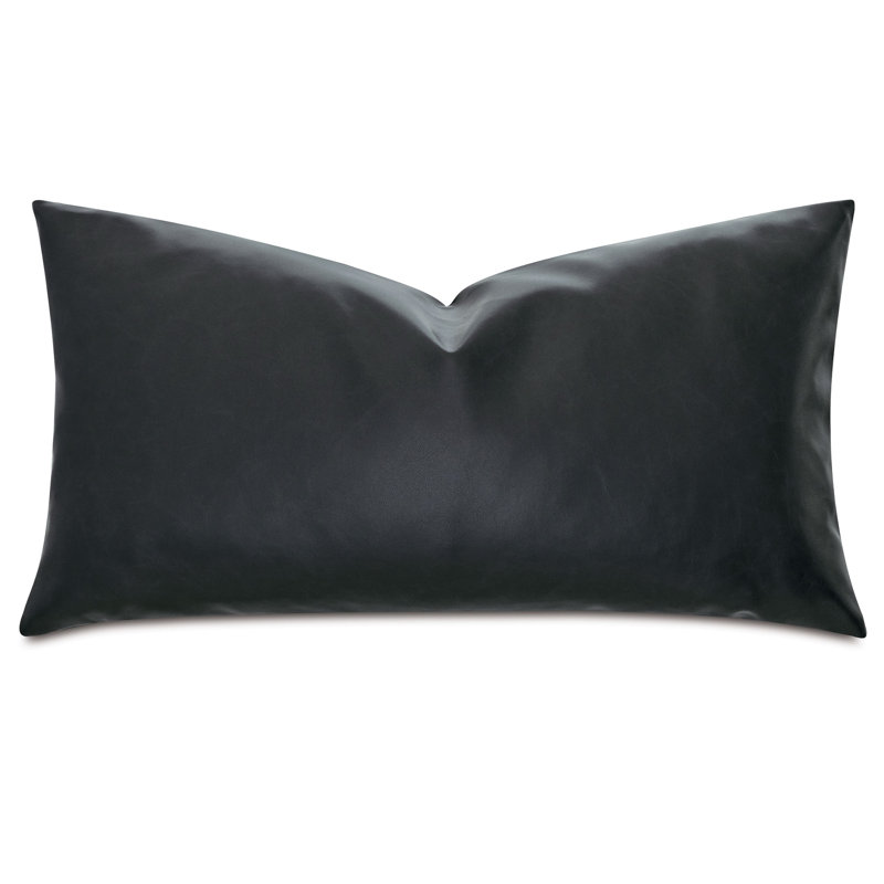 Nevin Faux Leather Reversible Throw Pillow, 11"H x 21"W, Ink