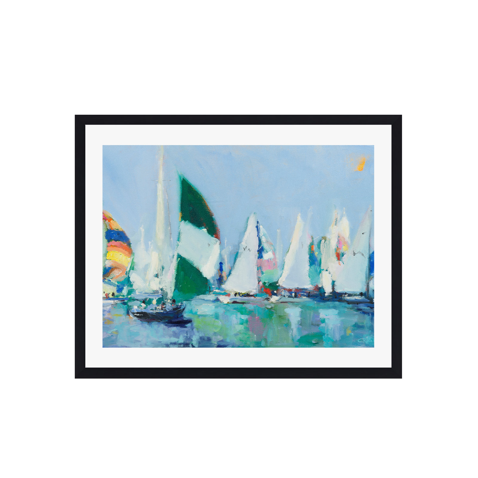 Parking Lot by Curt Crain, Black, 17.8" H x 23.8" W x 1.18" D