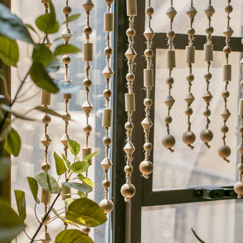 Solid Wood Room Darkening Curtain Single Panel