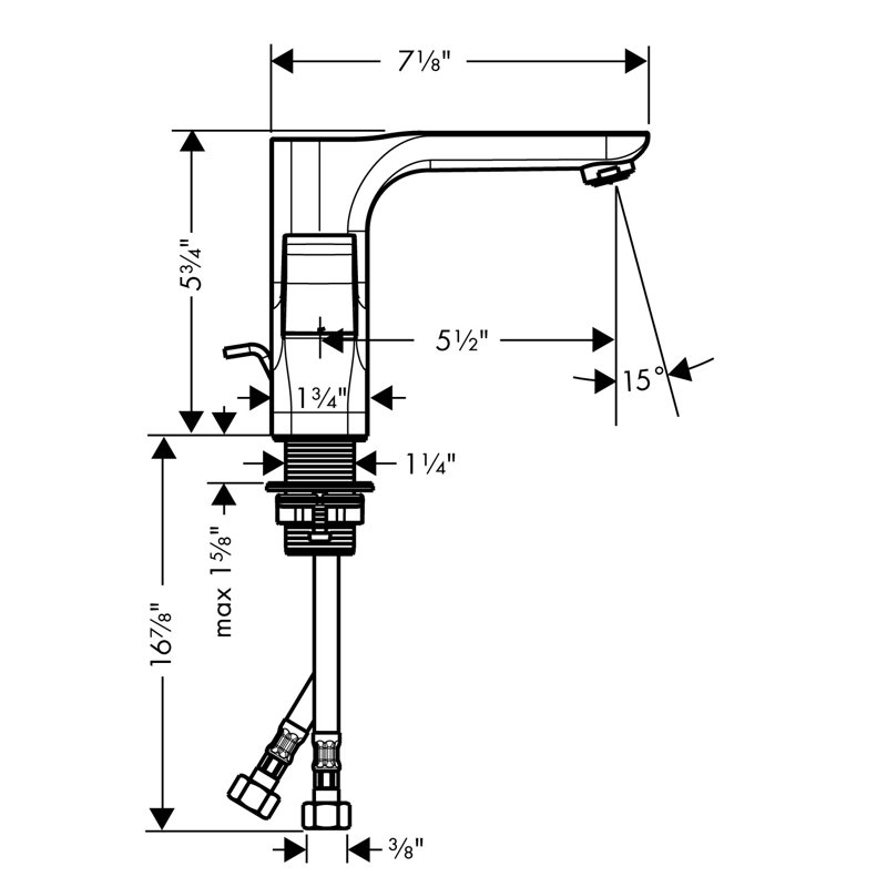 AXOR Urquiola Single Hole Bathroom Faucet, Chrome