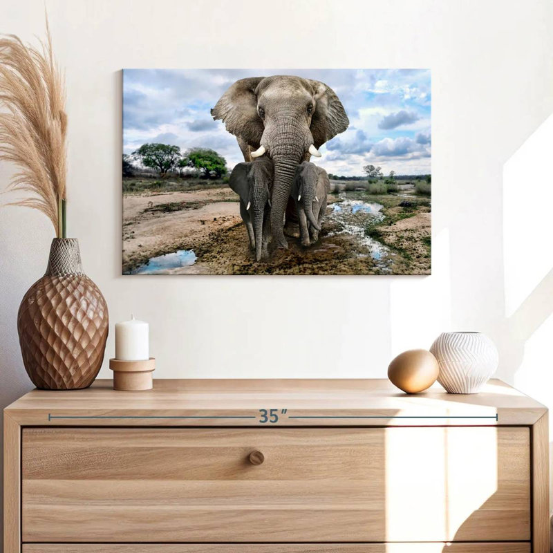 Brampt Safari Elephants, 16" H x 24" W