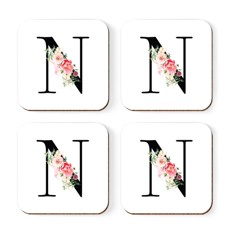 Sous-verre à motif floral rosé, N