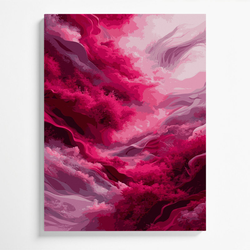 «Abstract Landscape 69», art mural sur toile mauve, H 14 po x l 11 po