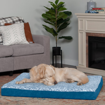 Two-Tone Faux Fur and Suede Deluxe Orthopedic Dog Bed