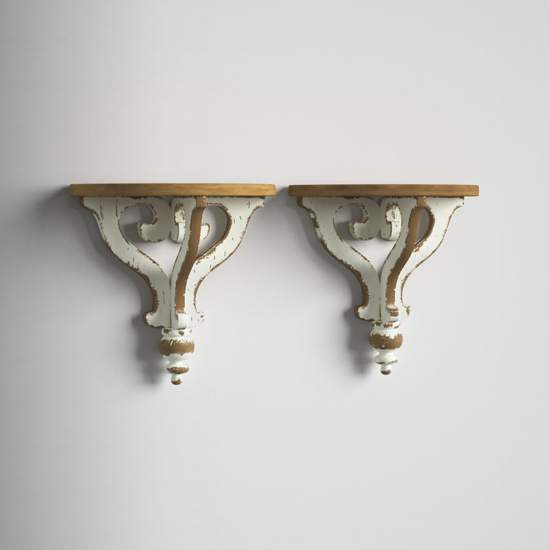 Lucile 2 Piece Solid Wood Accent Shelf with Live Edge