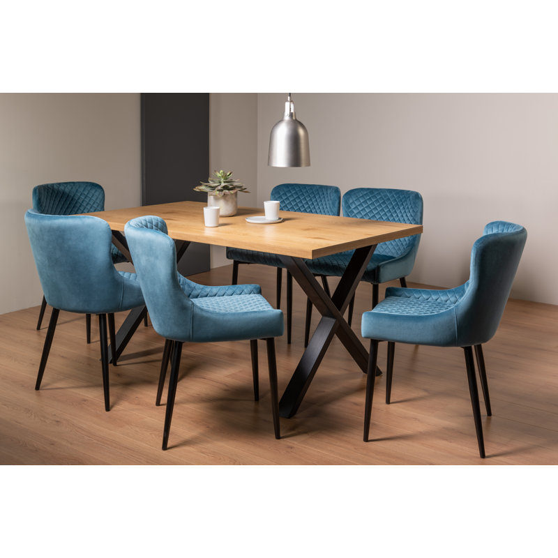 6 - Person Dining Set, Petrol Blue
