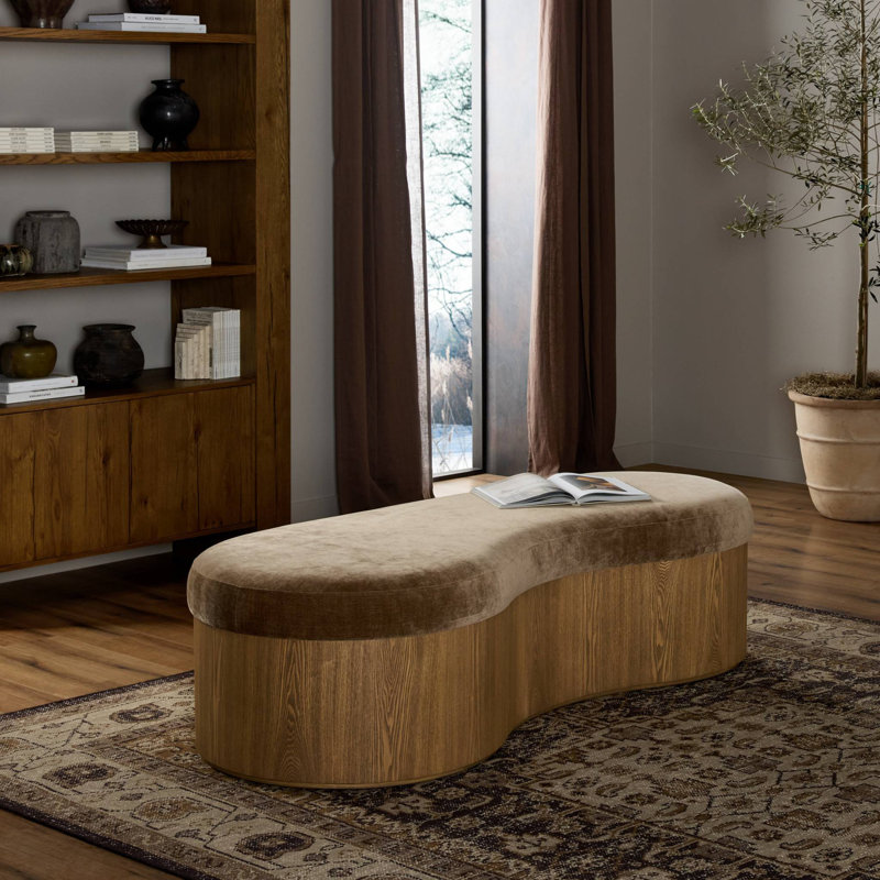 CELESTE Upholstered Bench, Brown