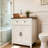 Farmhouse Sideboard Buffet With Barn Door And Drawer, Rustic Coffee Bar Cabinet With Storage For Kitchen, Living Room And Entryway-1271839094