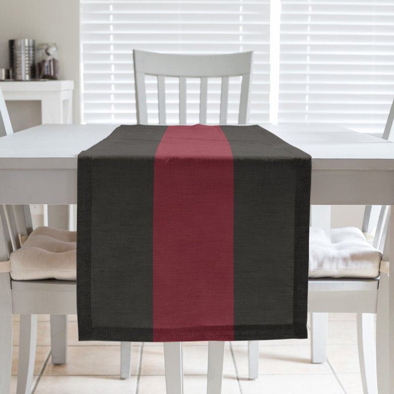 Arizona Table Runner, 72" x 16", Black/Brick Red/Black, Cotton Blend