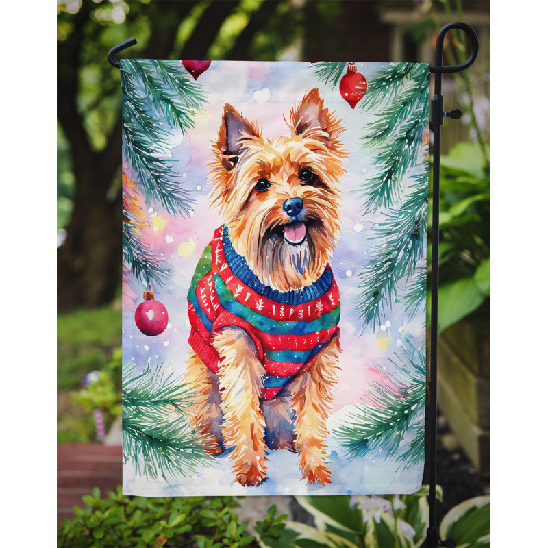 Drapeau de Noël terrier australien, H 15,5 po x l 11,25 po
