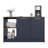 Kitchen Island 35.7" H, 2 Doors, 6 Shelves, Alby Blue / Natural Oak - Kitchen