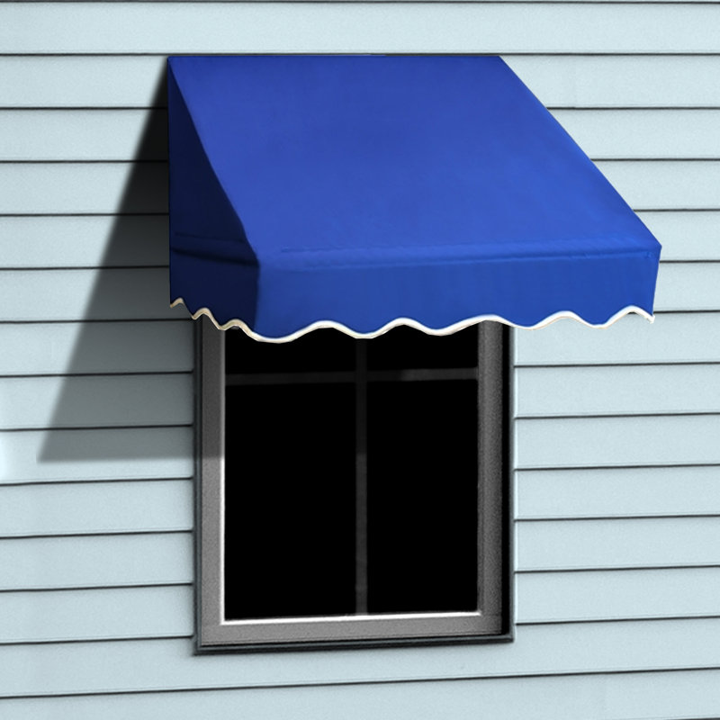 Auvent de fenêtre rétractable manuel l 94,5 "x P 23,5", Bleu