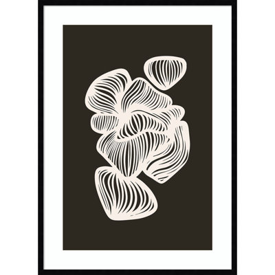 Black and White Shapes by Incado Wood Framed Wall Art Print