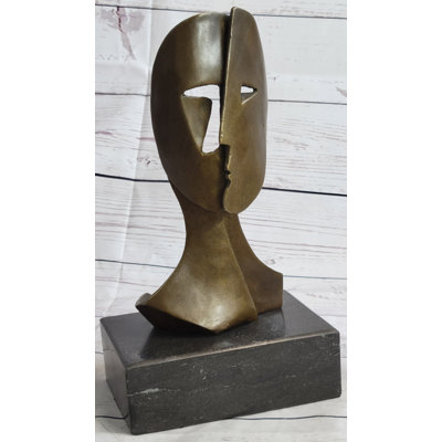 Carnanreagh Pablo Pico Two Faces Mask Modern Art Cubism Statue Sculpture Decor 11 Inches X 6 Inches