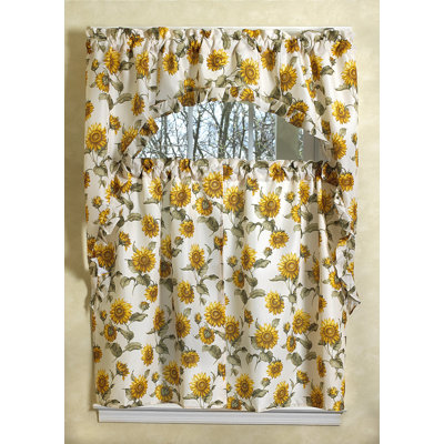 Ensemble de rideau de cuisine tournesol Yacine
