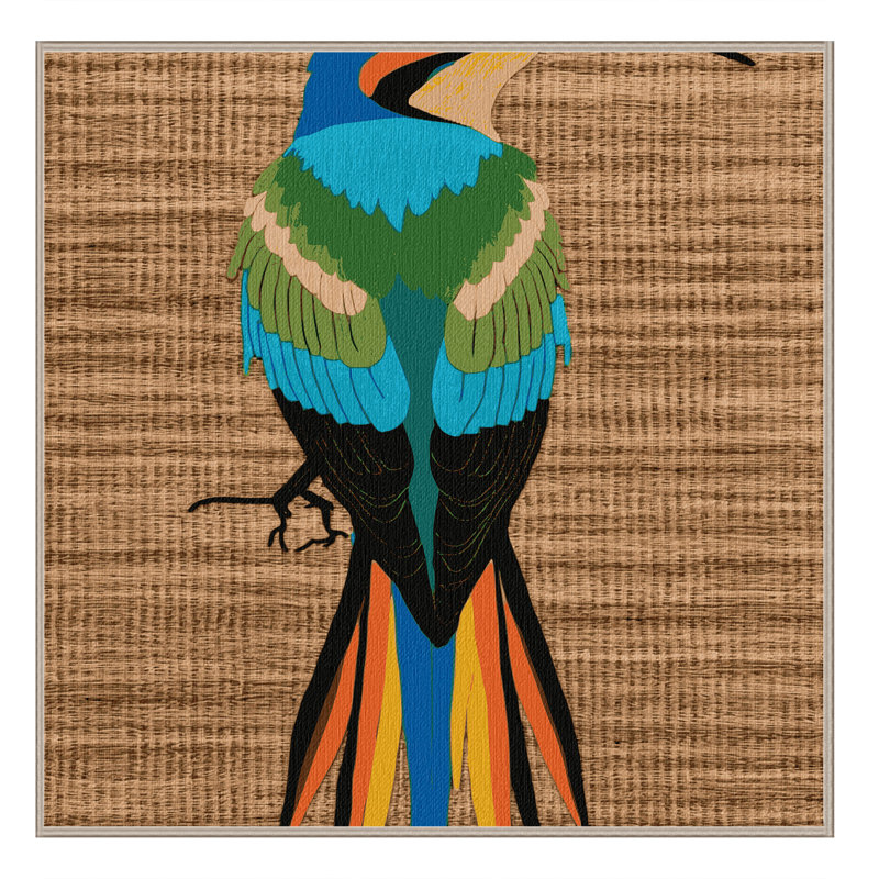 Washable Rainbow Bee eater Birds Area Rug, Square 6'