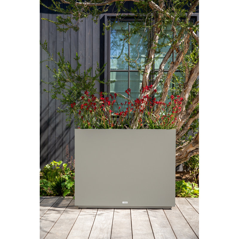 Veradek Block Series Medium 30" Gray Recycled Plastic Planter
