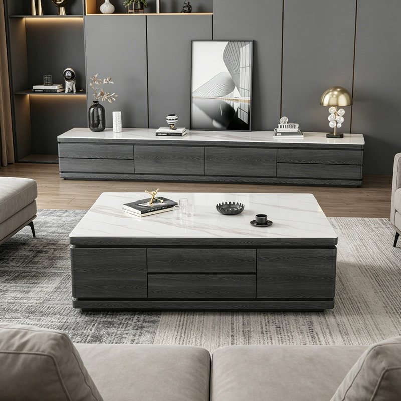 Mikolas, 19.68" H x 51.18" W x 27.55" D, White/Gray/Dark Gray