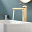 Robinet de salle de bain doré, robinet de salle de bain or brossé pour lavabo de salle de bain, robinet de salle de bain monotrou doré