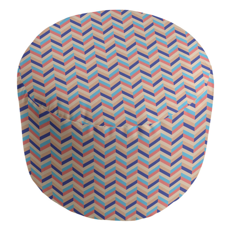 repose-pieds à chevrons Leffel, Orange / rouge / bleu
