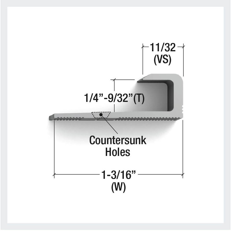 AEC-B-070-A1-C, Aluminum End Cap Edge, 6-7mm floors