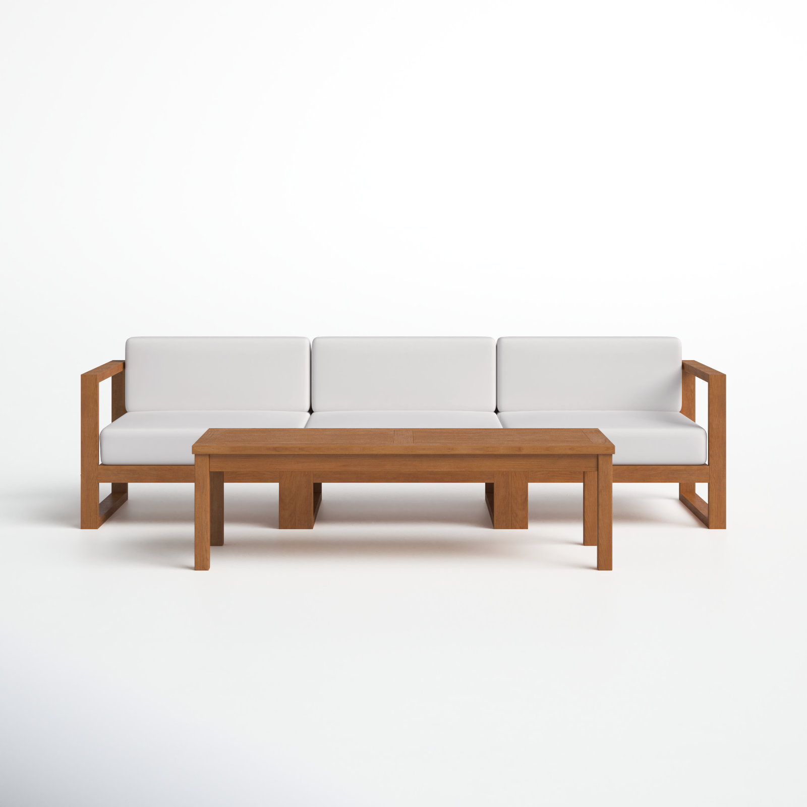 Modway Upland 3-Person Teak Patio Seating Group