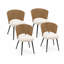 Ensemble de 4 chaises de salle à manger en rotin avec coussin en forme d'ourson et pieds en métal
