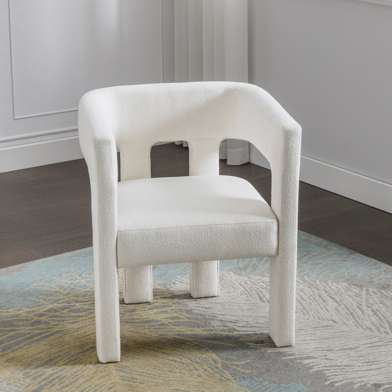 Fauteuil demi-tonneau Ellisyn, Mélange de lin beige