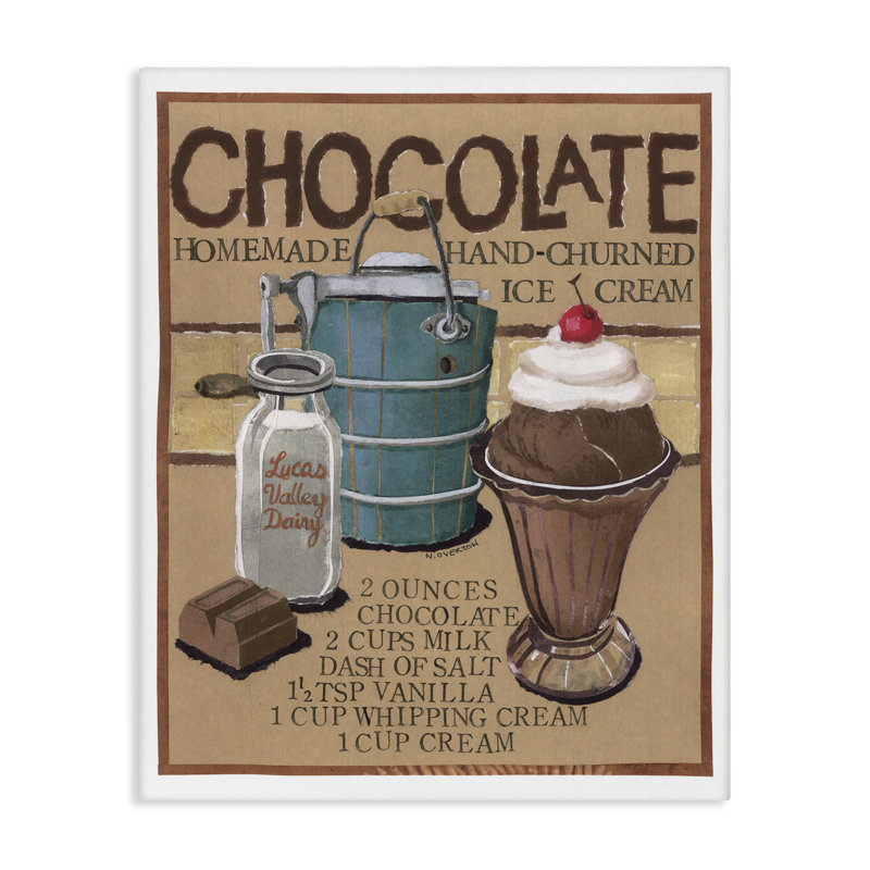Art mural sur toile chocolat et crème glacée par Nancy Overton, H 30 po x l 24 po