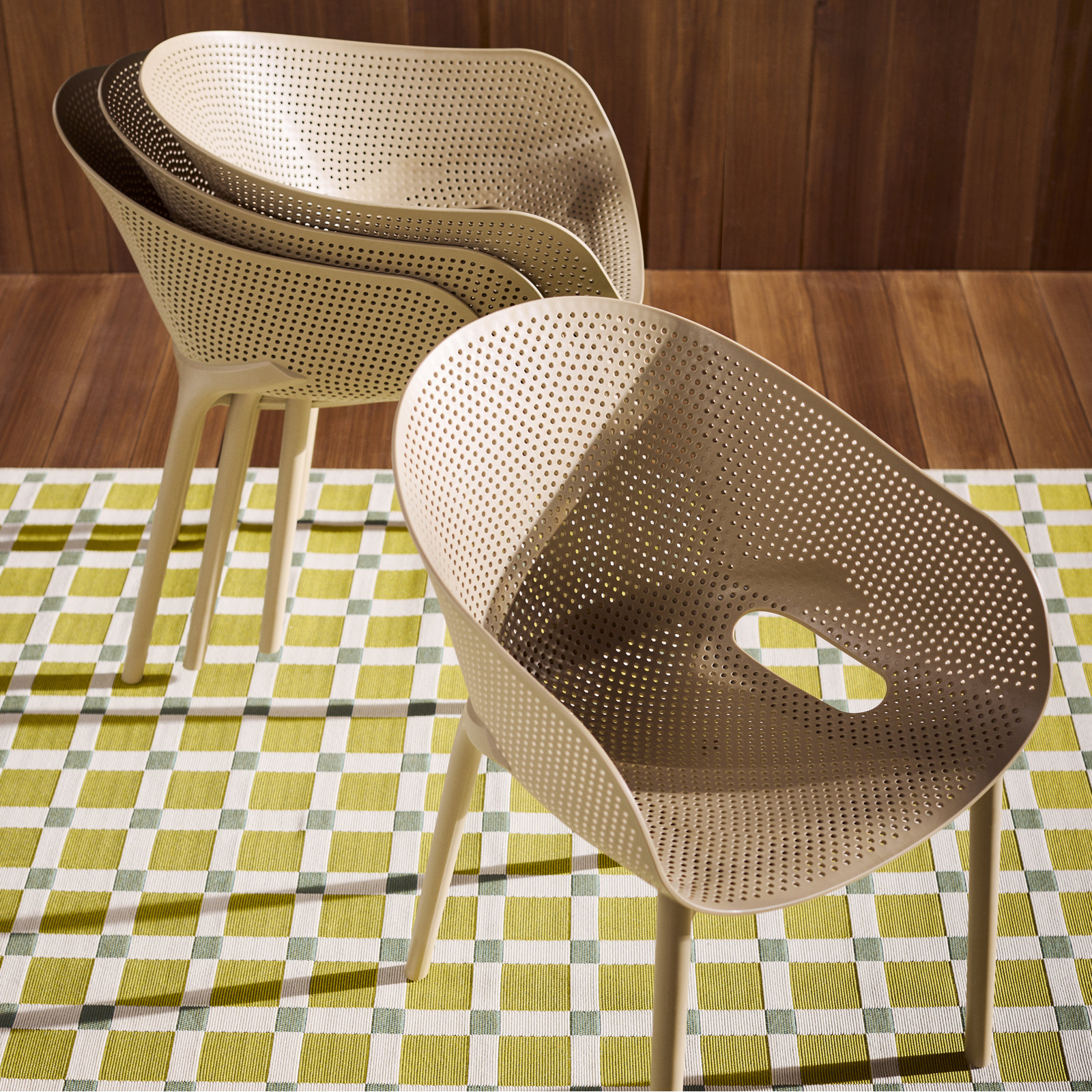 Farrah Stacking Patio Dining Armchair, Taupe