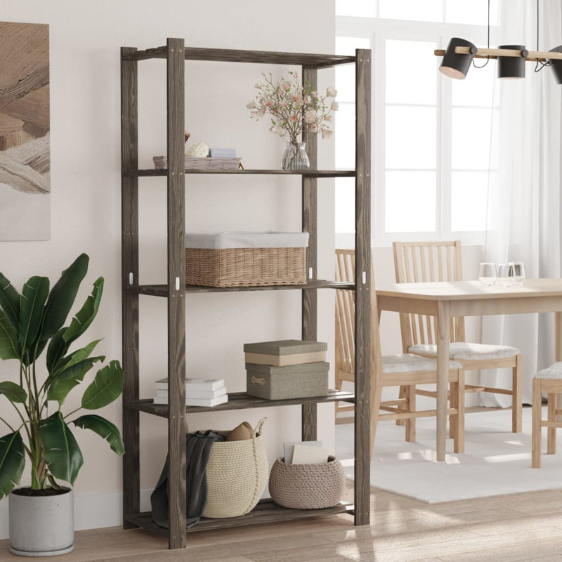 Alorie Steel Shelving Unit, Grey