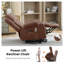 Brown Fabric Power Lift Recliner Chair with Heat and Massage Functions