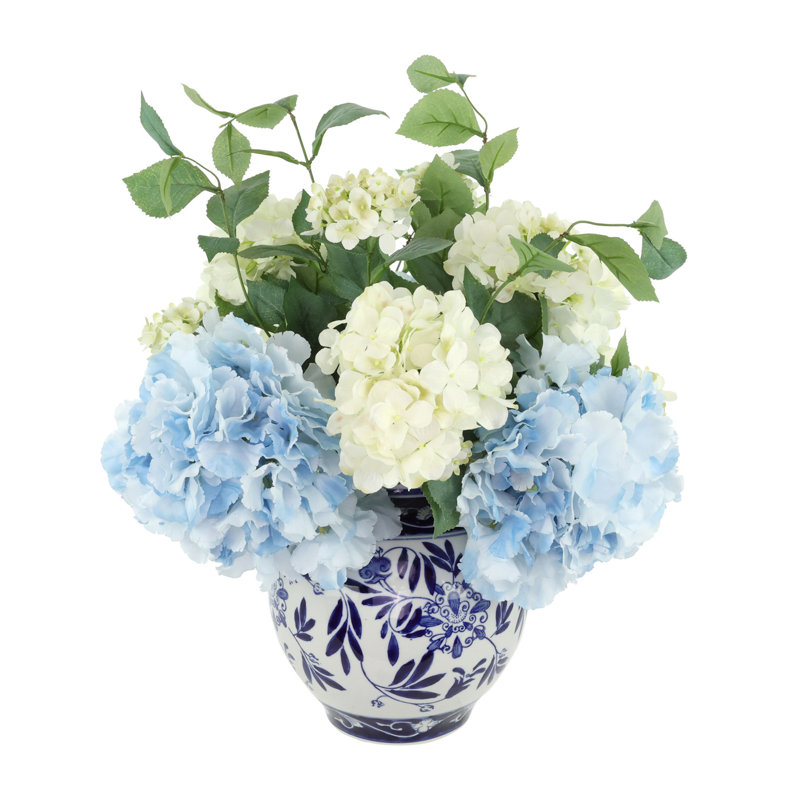 Alion Polysilk Hydrangea Arrangement, White