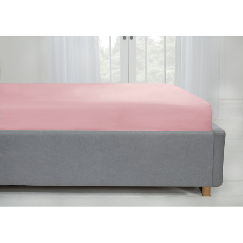 Kirke Flannel Fitted Sheet, Double (4'6), Pink