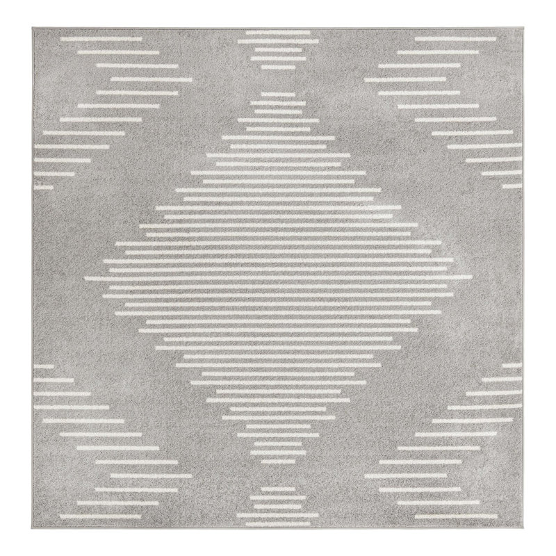 Synthetic Geometric Indoor Rug, Square 7'1"