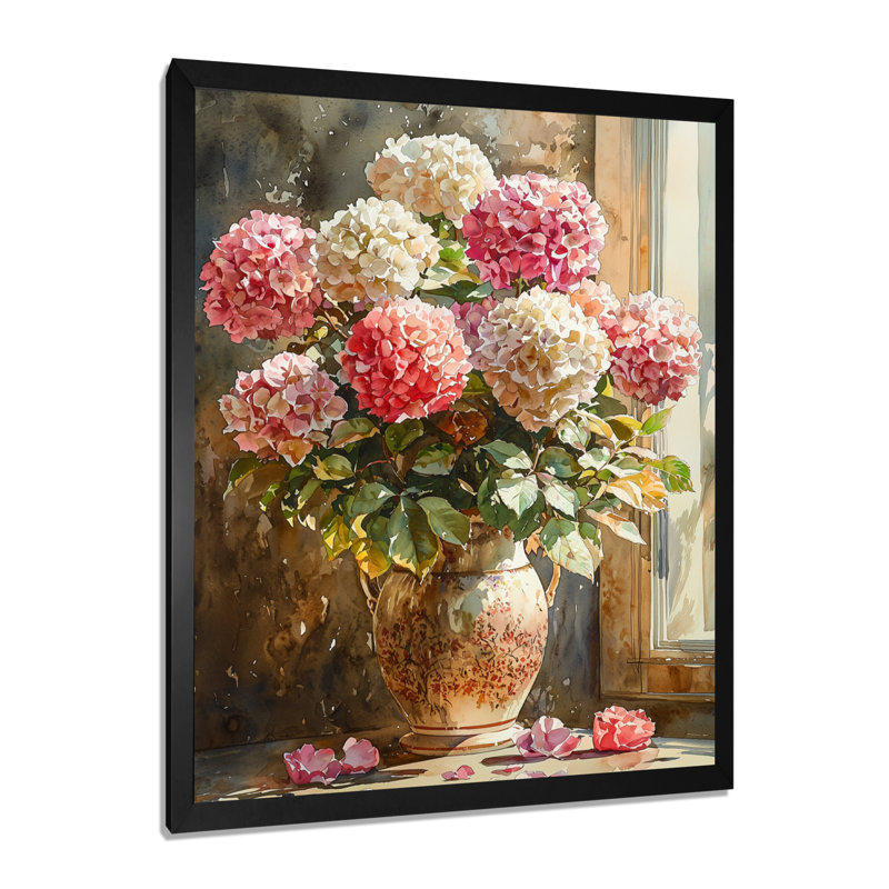 Cunningham - salon d'art mural floral, H 44 po x l 34 po, Reproduction encadrée d'une seule photo, Noir