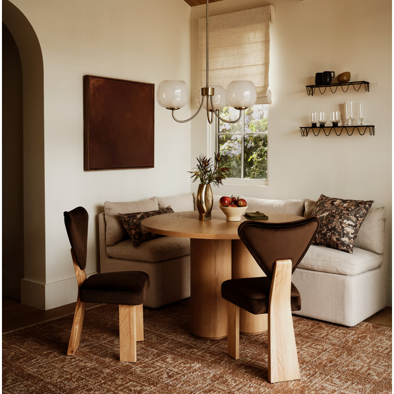 Pompano Round Wood Dining Table, Natural