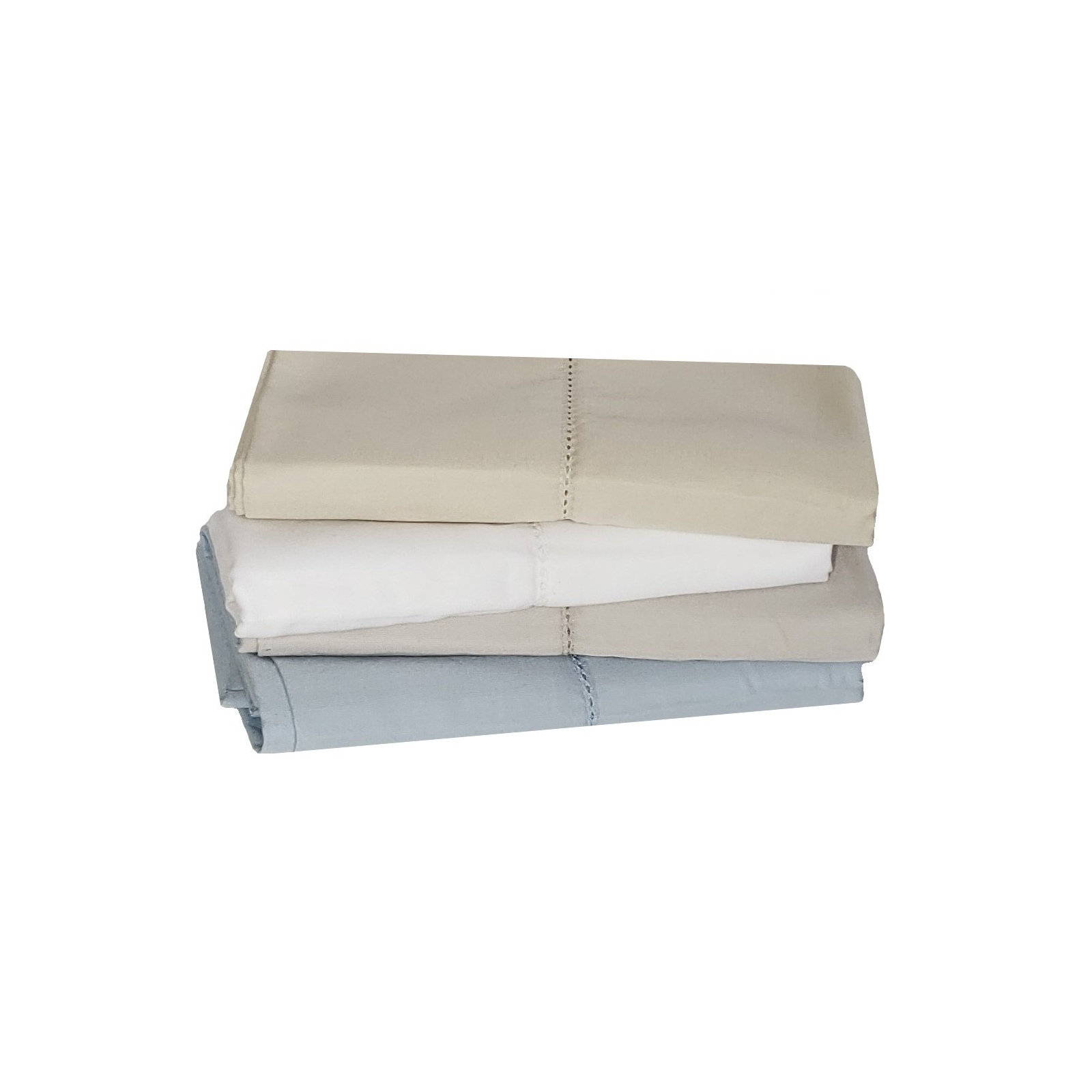 Brina Egyptian Cotton Sateen Sheet Set, Full Sheet Set with 2 Pillowcases, Ivory